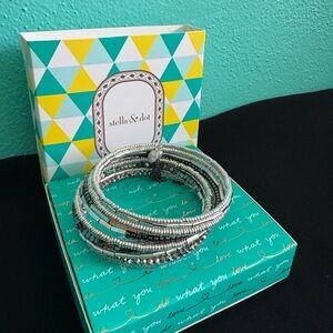 Stella & Dot Metallic Boho style Silver Bracelet